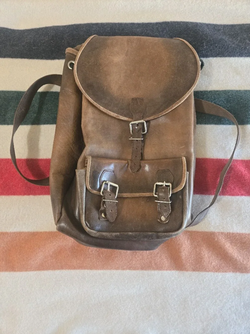 Classic Brown Leather Backpack
